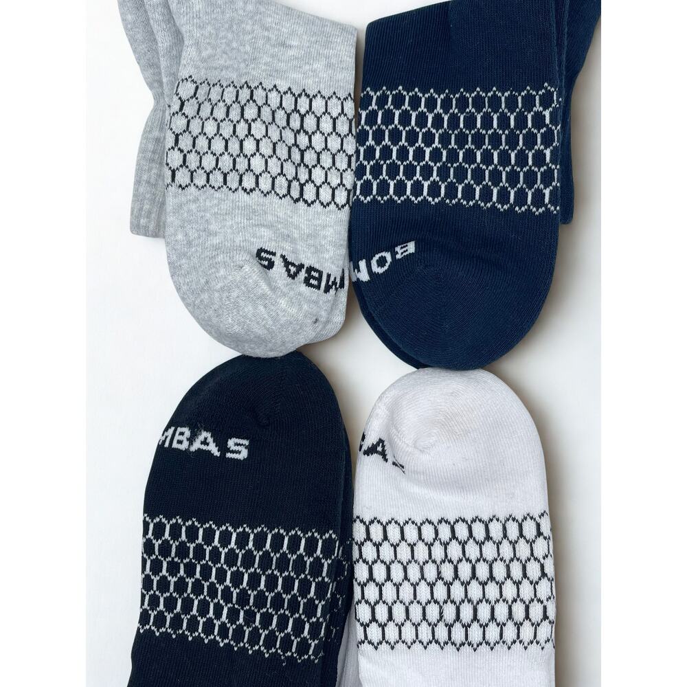 4 Pairs Bombas Daily Quarter Socks Size Medium 6-10 - Picture 4 of 5